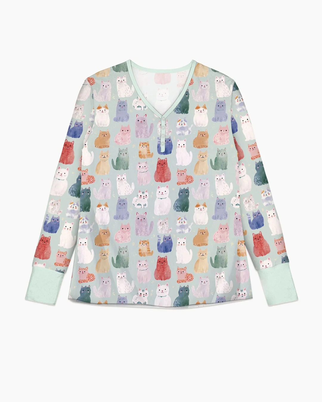 Enchanted Happy Kitty Family Matching Bamboo Women Pajama Set
