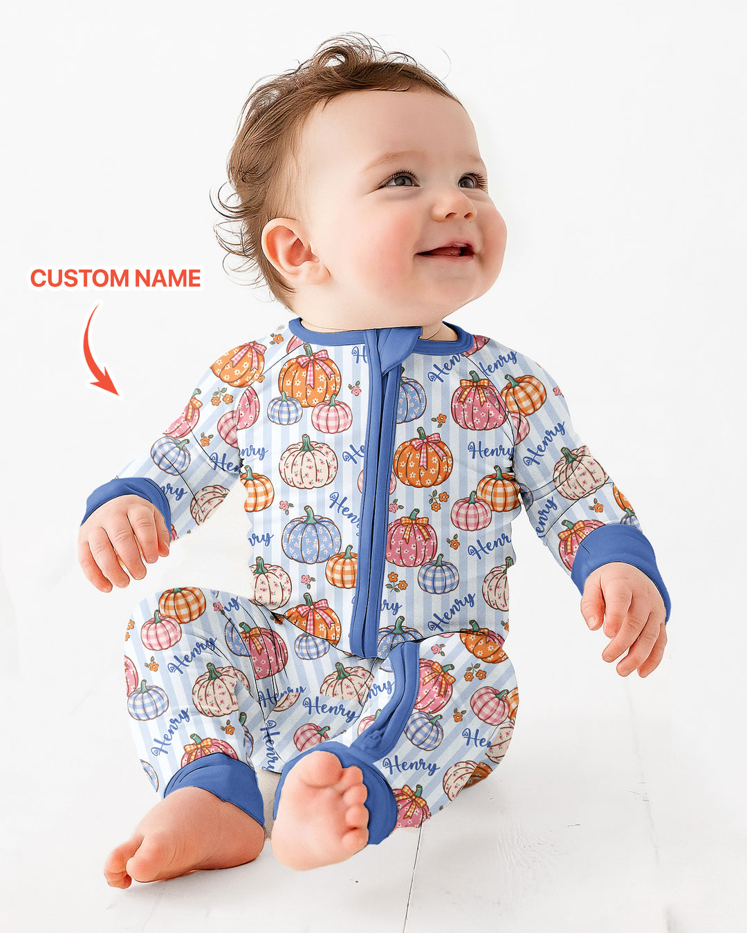 Custom Name Pumpkin Patch Bamboo Convertible Zippy