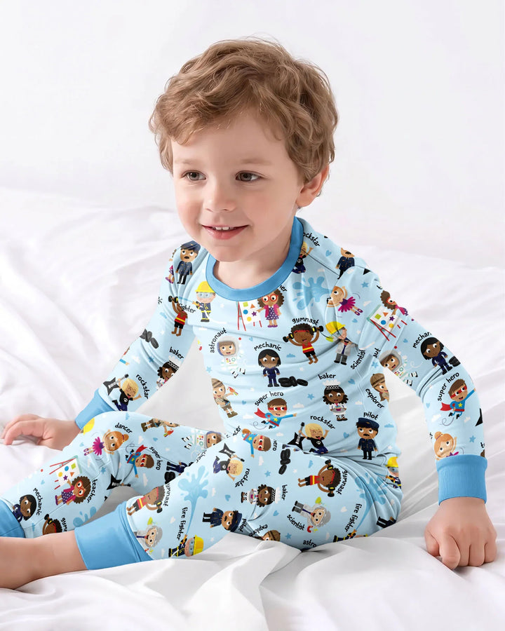 When I Grow Up Bamboo Two Piece Long Sleeve Pajama Set