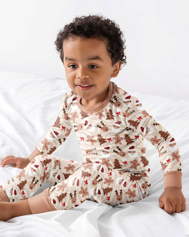 Whimsical Christmas Wonderland Bamboo Two Piece Long Sleeve Pajama Set