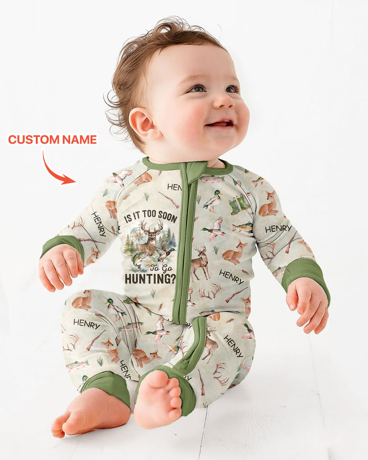 Is It Too Soon To Go Hunting Custom Name Bamboo Convertible Zippy