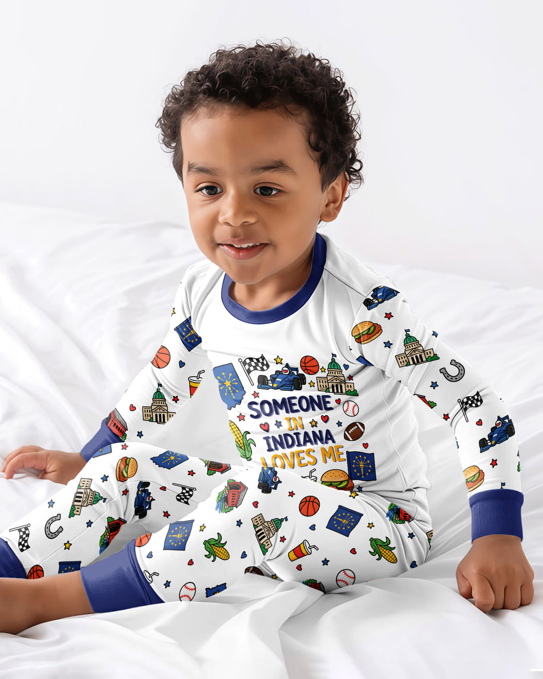 Someone in Indiana Loves Me Bamboo Two Piece Long Sleeve Pajama Set