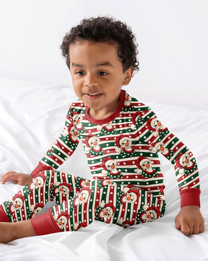 Santa Duck Bamboo Two Piece Long Sleeve Pajama Set