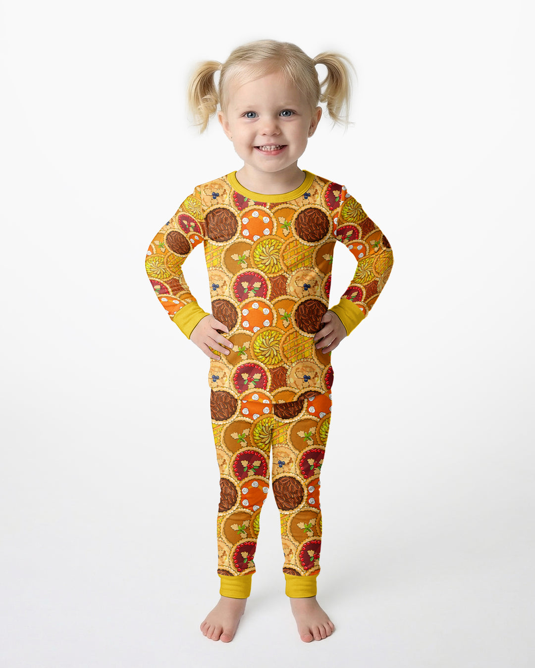 Fall Apple Pie Bamboo Two Piece Long Sleeve Pajama Set