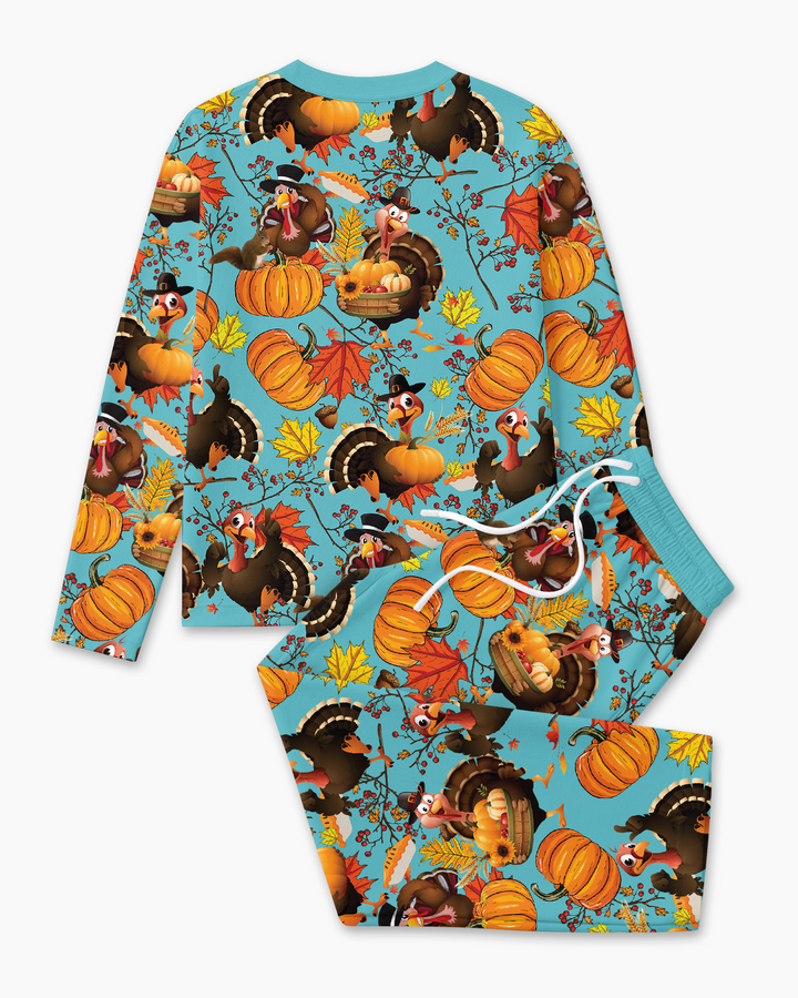 Autumn Turkey Chicken Bamboo Men's Pajama Set