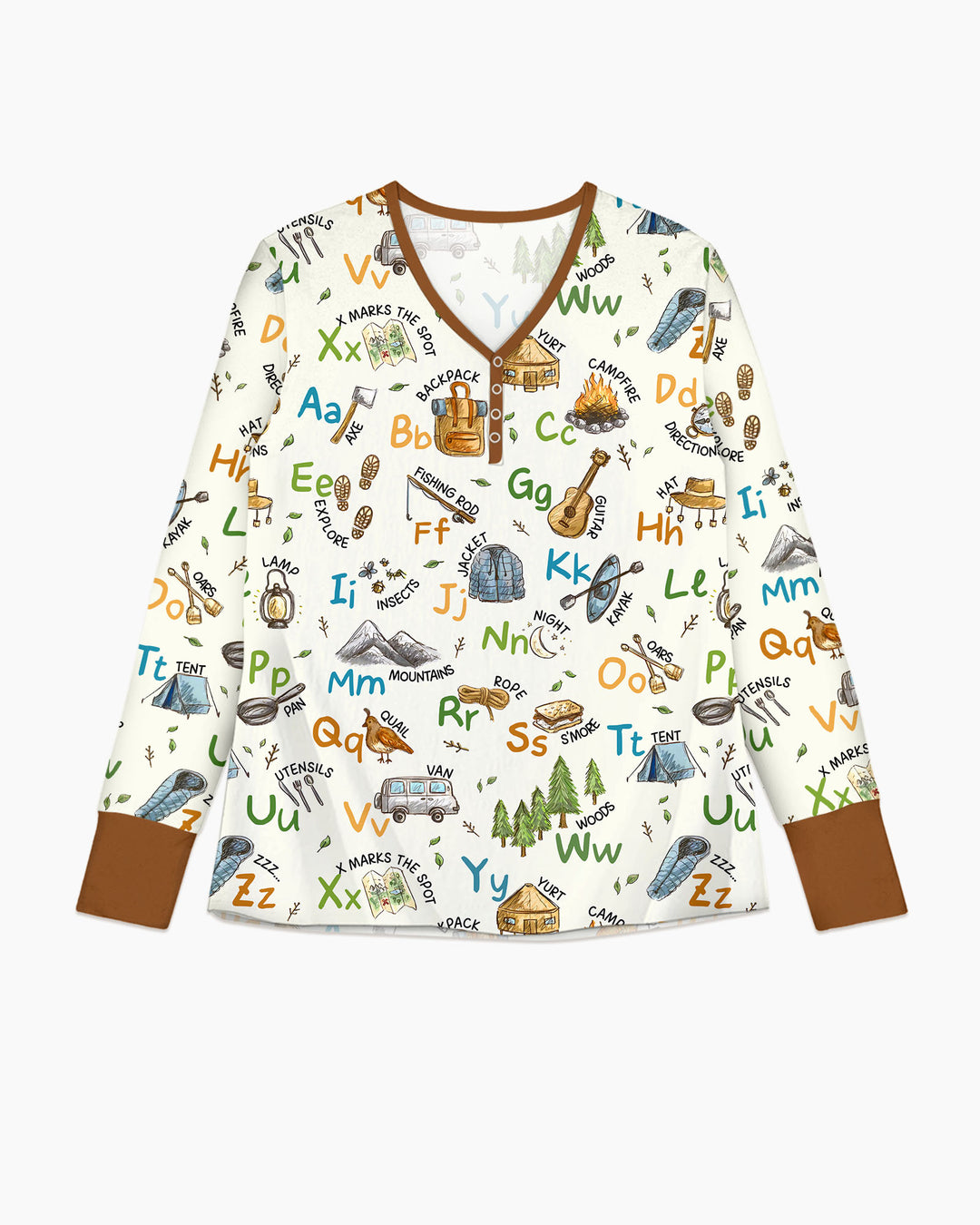 Adventure Alphabet ABCs Summer Camp Bamboo Women Pajama Set