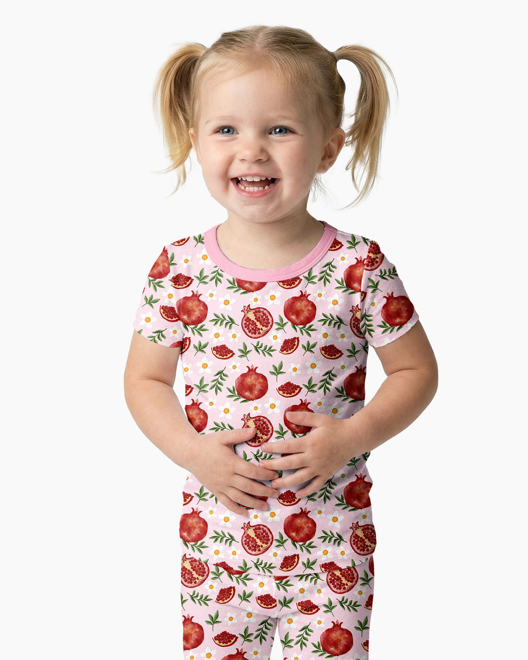 Pomegranate Garden Joy Family Matching Bamboo Two Piece Short Sleeve Pajama Set