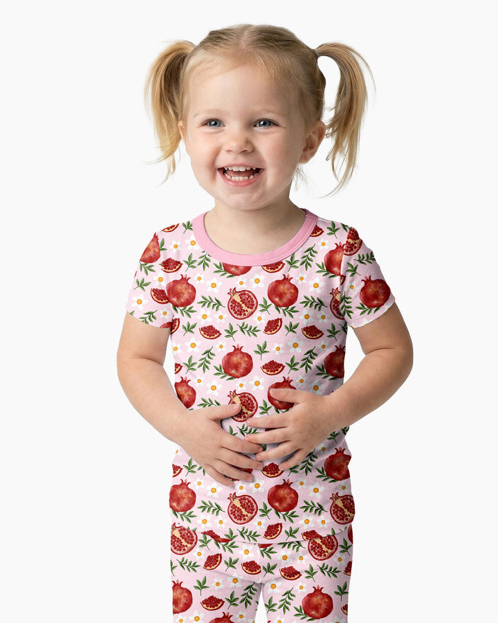 Pomegranate Garden Joy Family Matching Bamboo Two Piece Short Sleeve Pajama Set