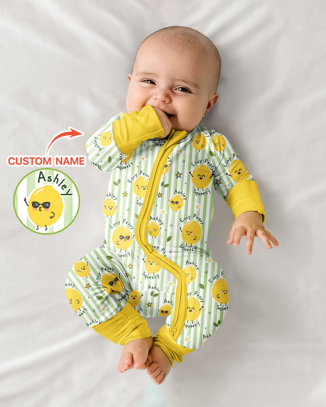Easy Peasy Lemon Squeezy Custom Name Bamboo Convertible Zippy