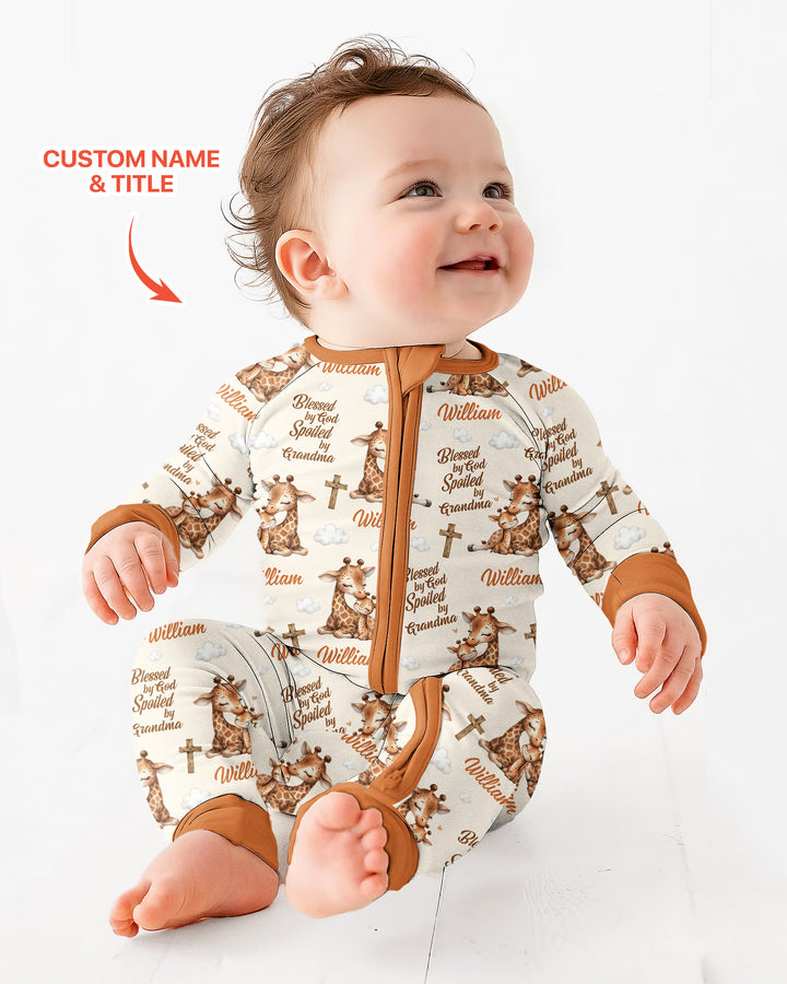 Custom Name Blessed By God Spoiled By Grandma Bamboo Convertible Zippy