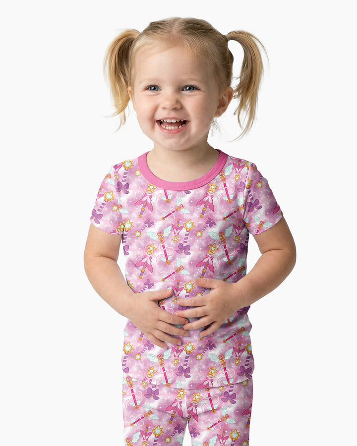 Kawaii Magical Girl Wand Bamboo Two Piece Short Sleeve Pajama Set