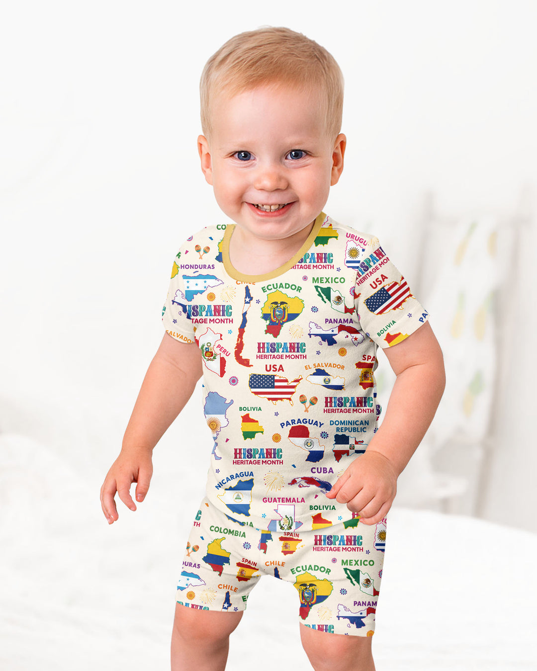Template Bamboo Two Piece Short Sleeve Shorts Pyjamas Set