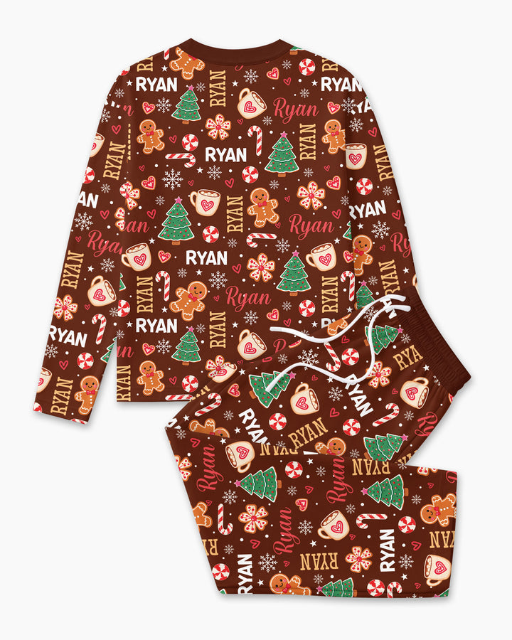 Custom Name Christmas Crew Family Matching Bamboo Men's Pajama Set