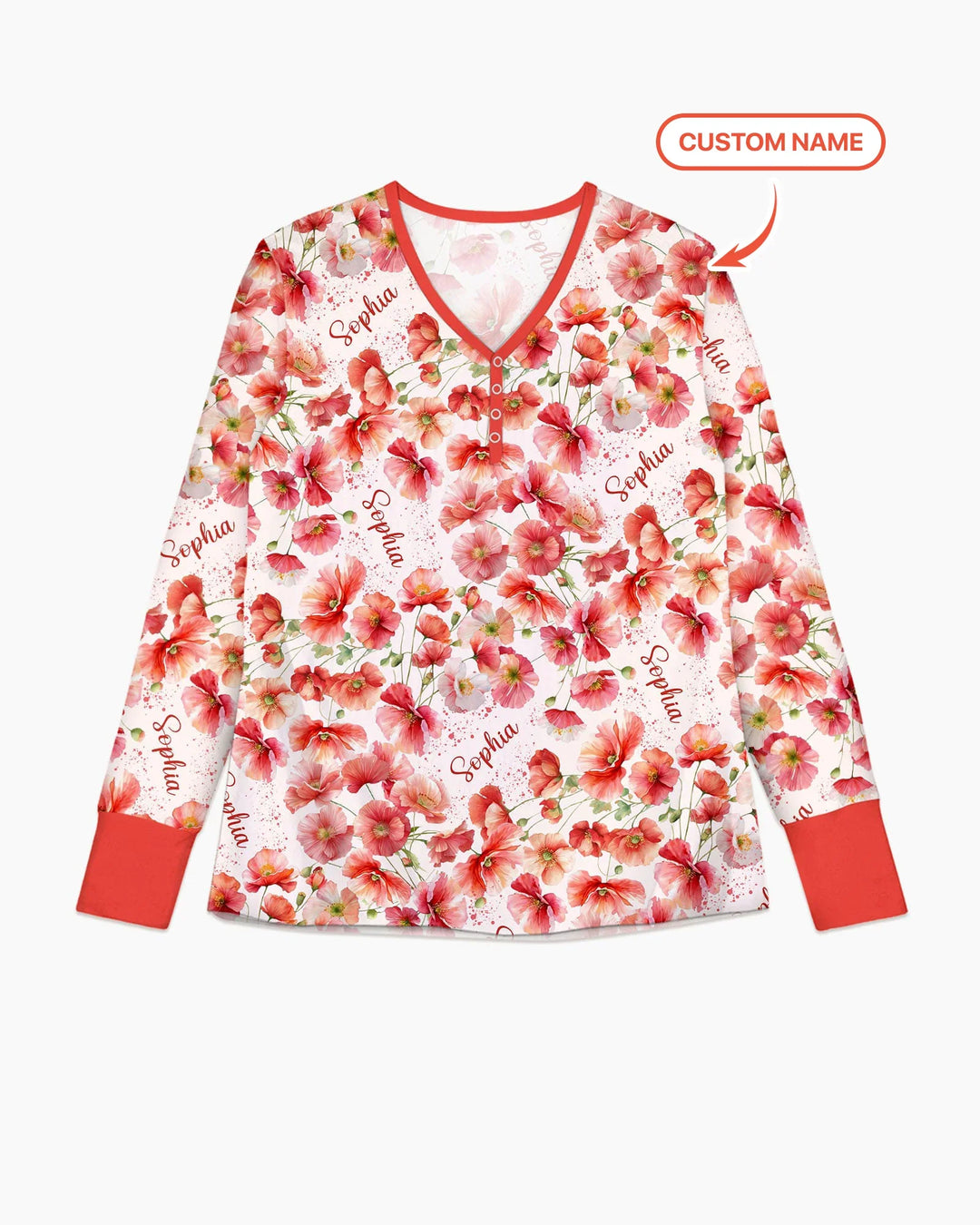 Custom Name Birth Month Flowers Bamboo Women Pajama Set