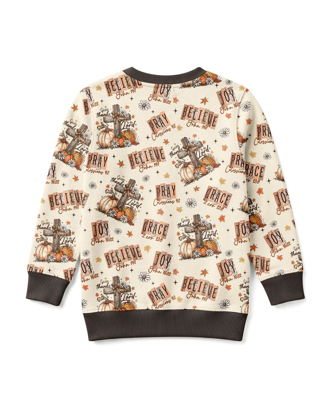 Floral Fall Give Thanks To The Lord Bamboo Crewneck Sweatshirt
