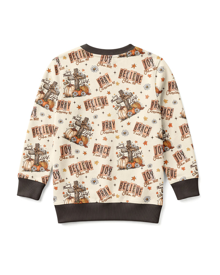 Floral Fall Give Thanks To The Lord Bamboo Crewneck Sweatshirt