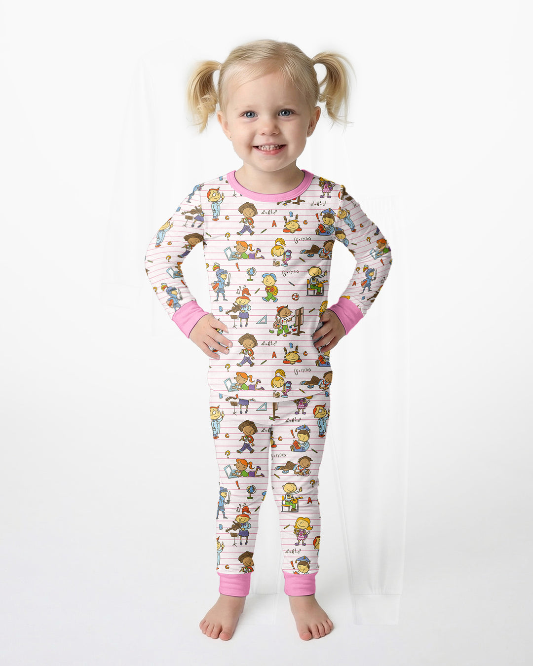 School Days Adventure Bamboo Two Piece Long Sleeve Pajama Set