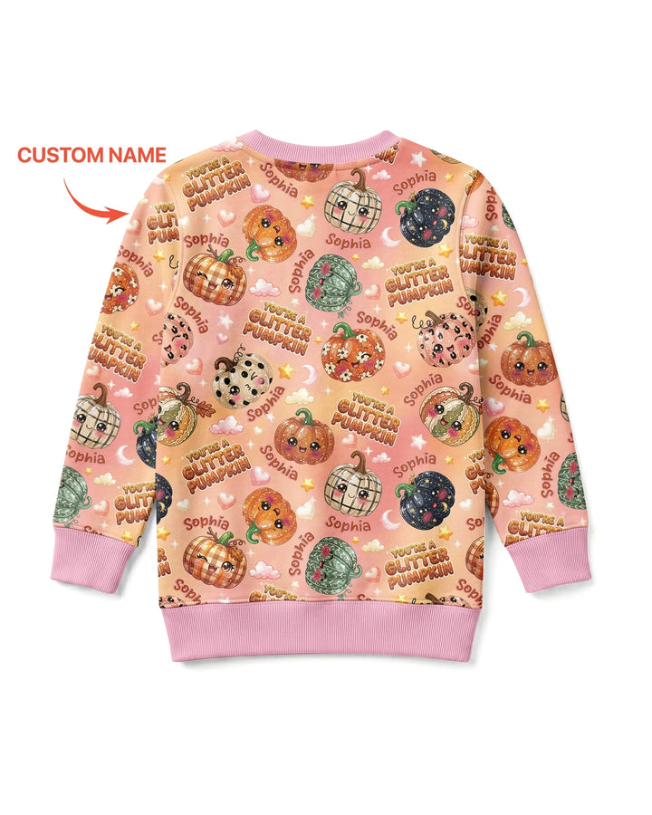 Custom Name You're A Glitter Pumpkin Bamboo Crewneck Sweatshirt