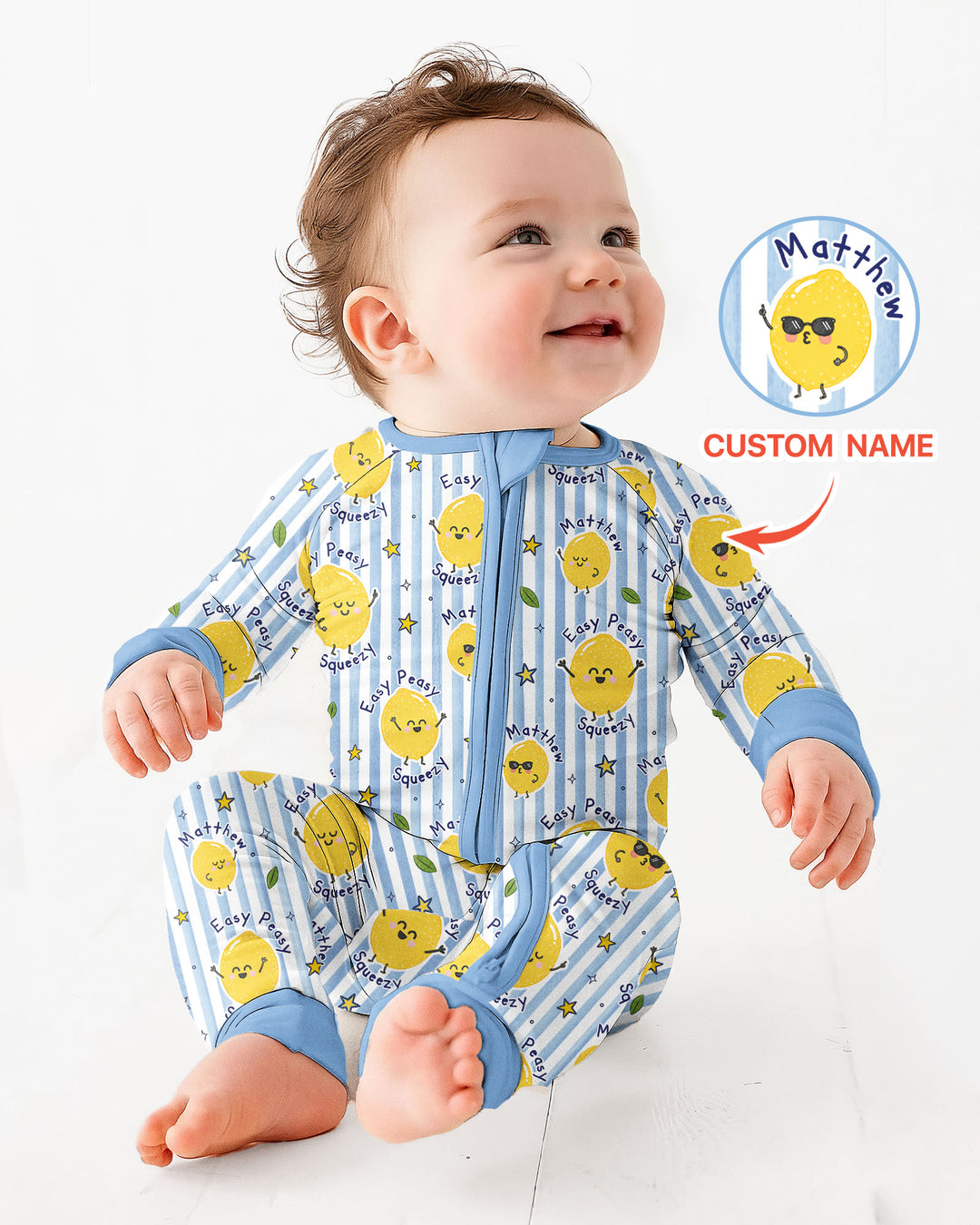 Easy Peasy Lemon Squeezy Custom Name Bamboo Convertible Zippy