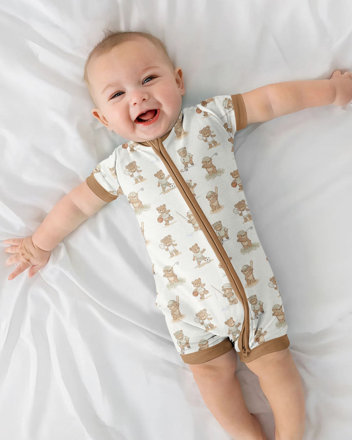 Little Sports Bears Bamboo Shorty Zippy