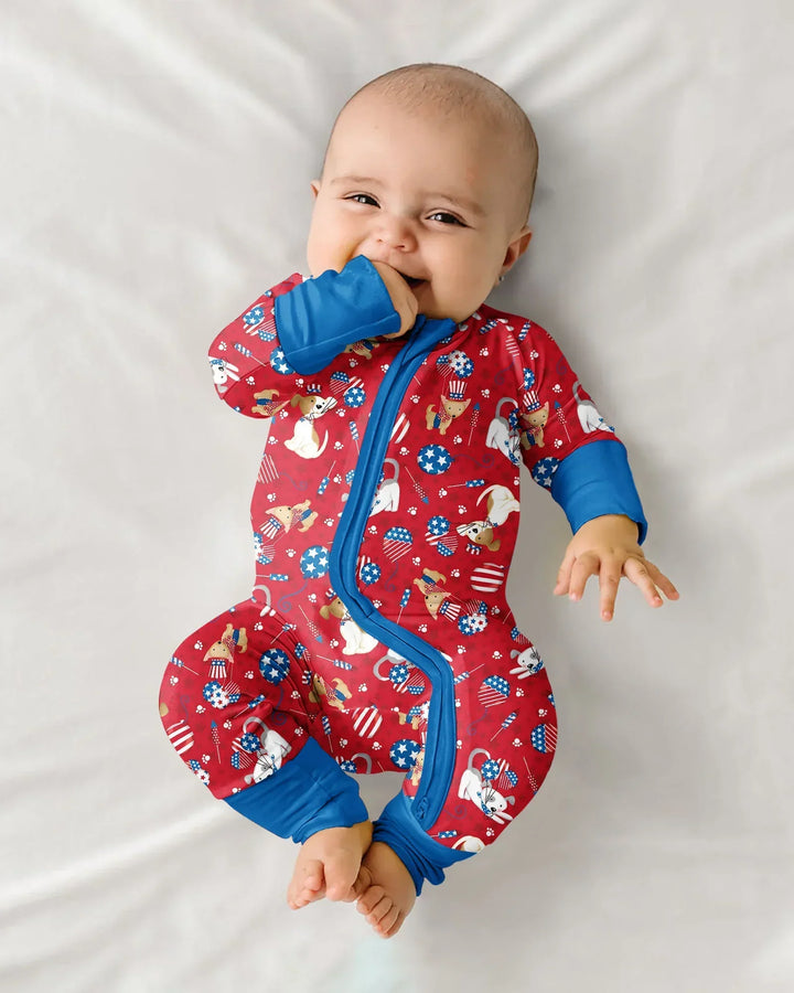 Red, White & Woof Family Matching Bamboo Convertible Zippy