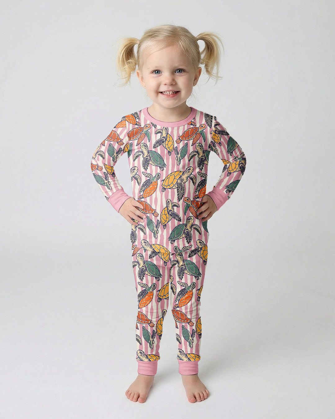 Turtle Bay Family Matching Bamboo Two Piece Long Sleeve Pajama Set