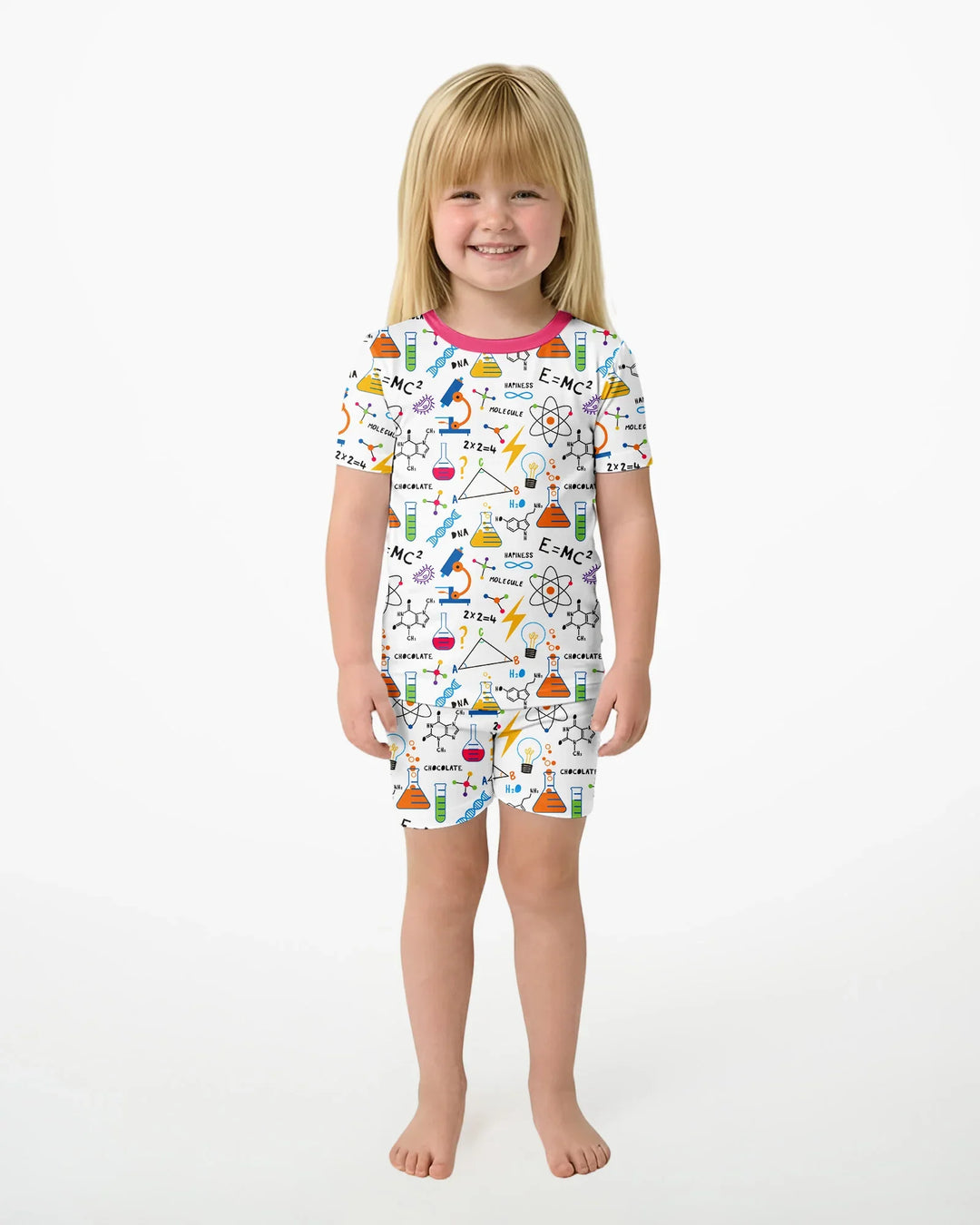 Science Explorer Family Matching Bamboo Two Piece Short Sleeve Shorts Pajama Set