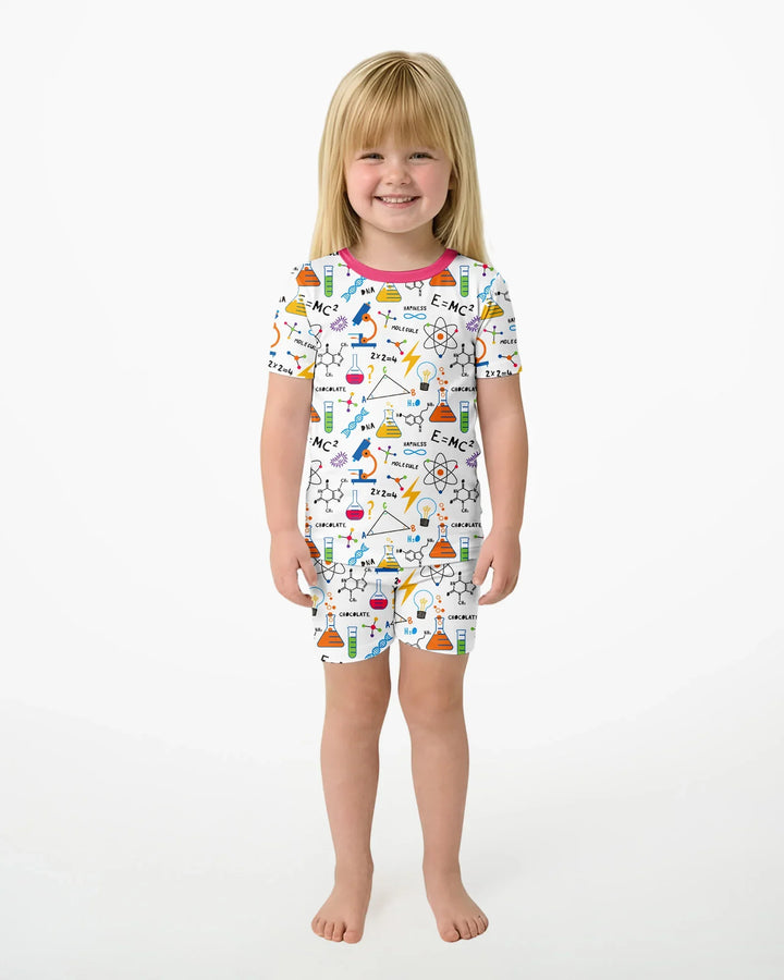 Science Explorer Family Matching Bamboo Two Piece Short Sleeve Shorts Pajama Set