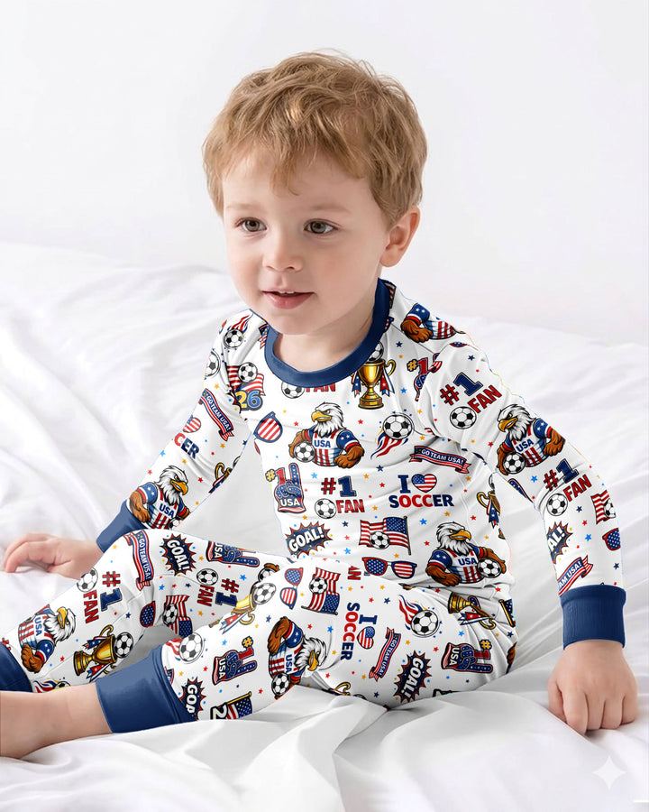 USA Soccer 2026 Party Bamboo Two Piece Long Sleeve Pajama Set