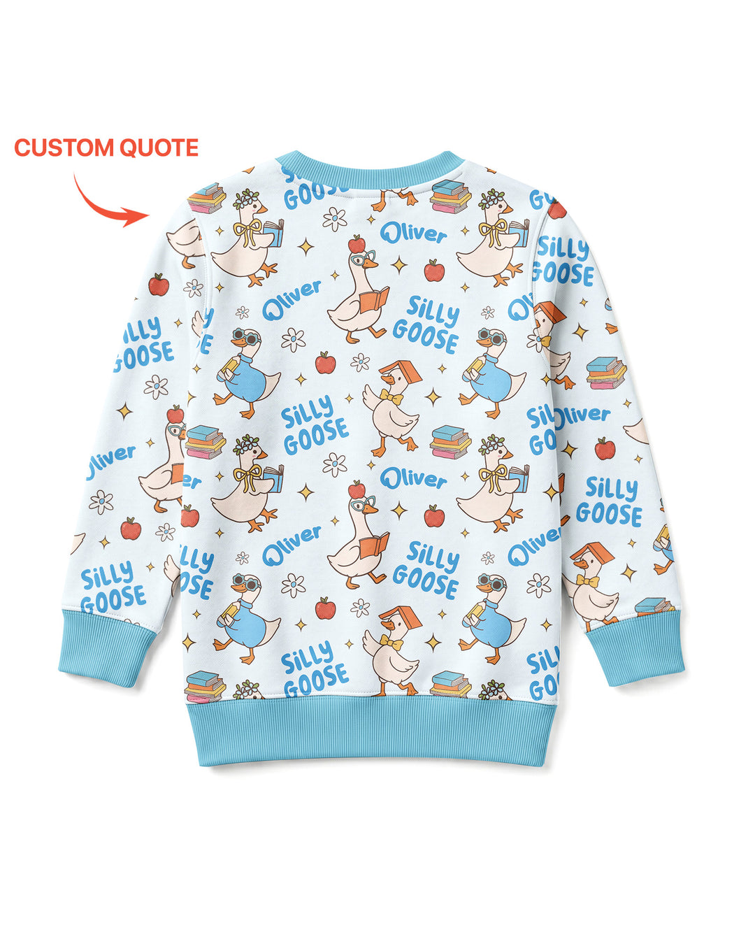 Custom Name Silly Goose Back to School Bamboo Crewneck Sweatshirt