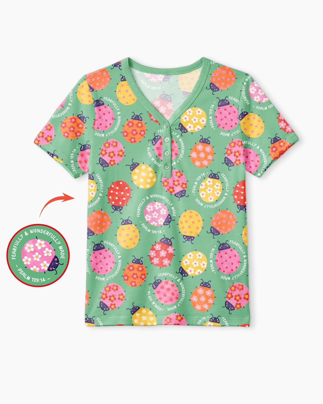 Fearfully & Wonderfully Made Bamboo Women Short Sleeve Short Pajama Set