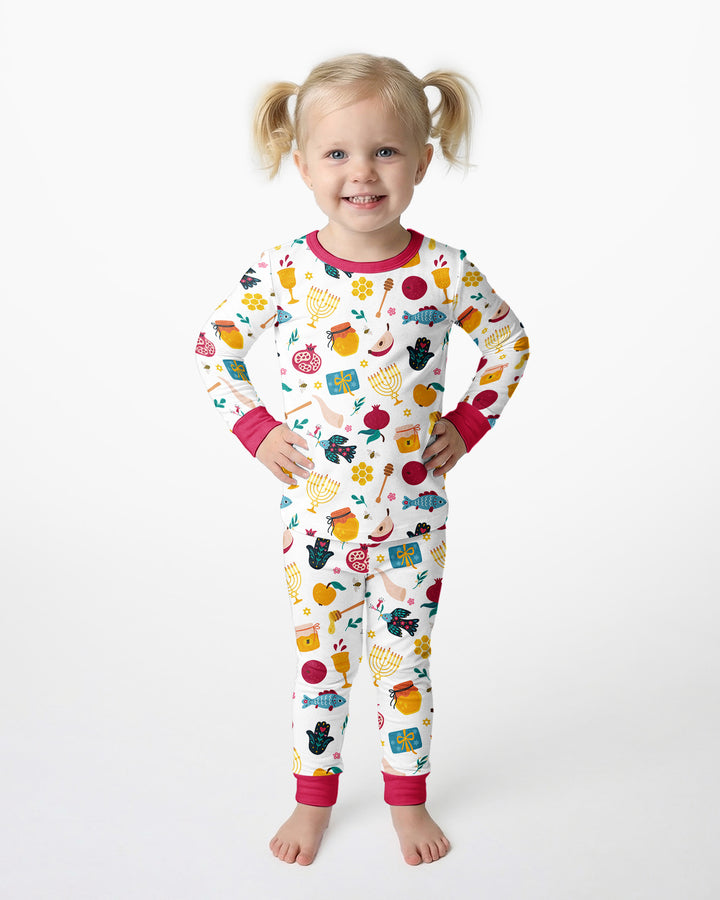 Shanah Tovah Party Bamboo Two Piece Long Sleeve Pajama Set