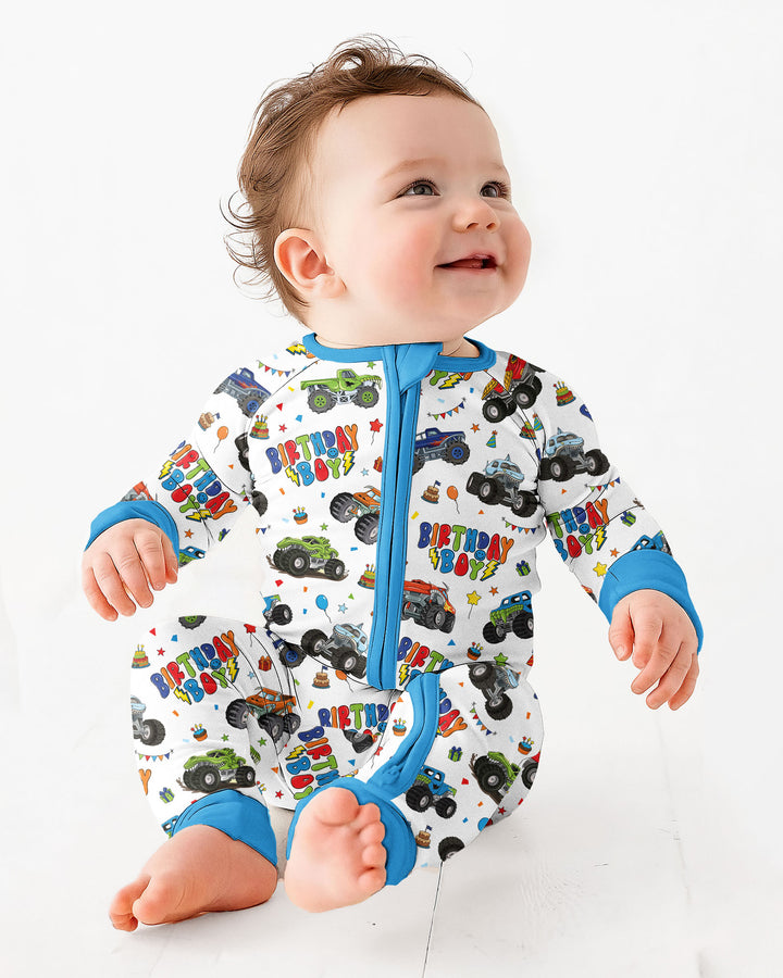Monster Truck Birthday Boy Bamboo Convertible Zippy