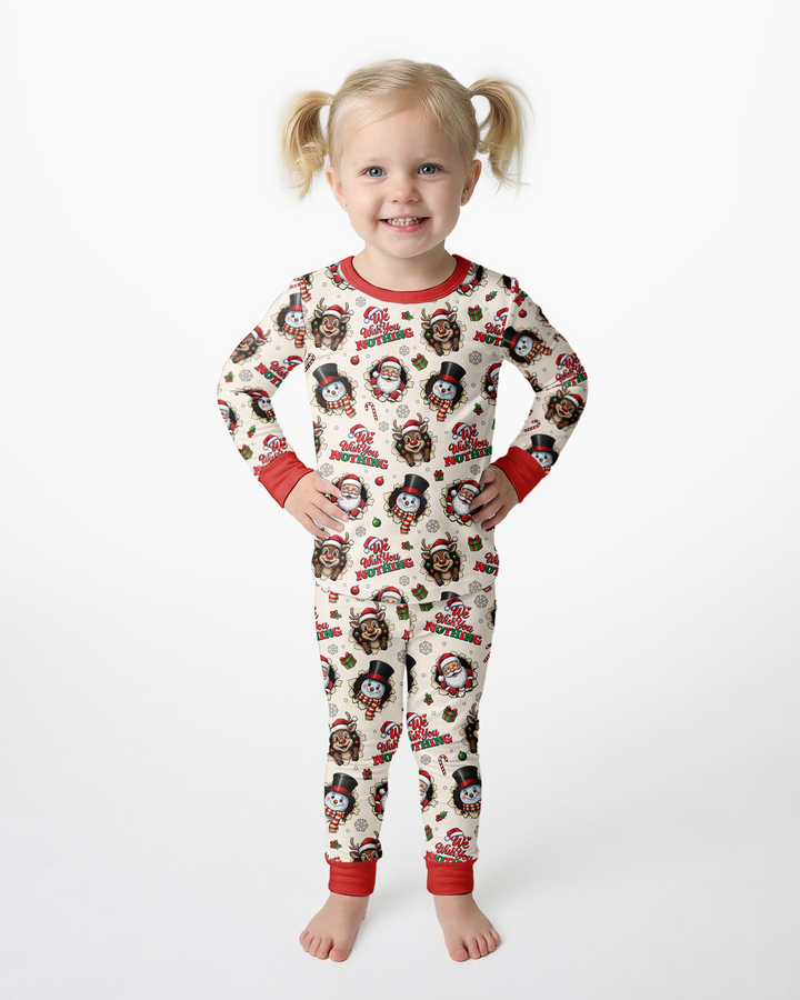 Funny Butt Christmas Squad Bamboo Two Piece Long Sleeve Pajama Set