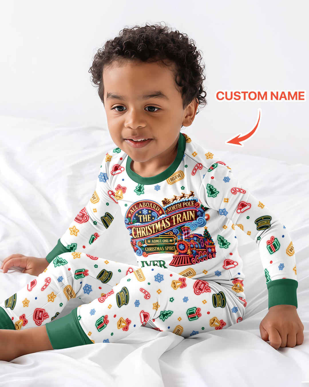 Christmas Spirit Express Bamboo Two Piece Long Sleeve Pajama Set