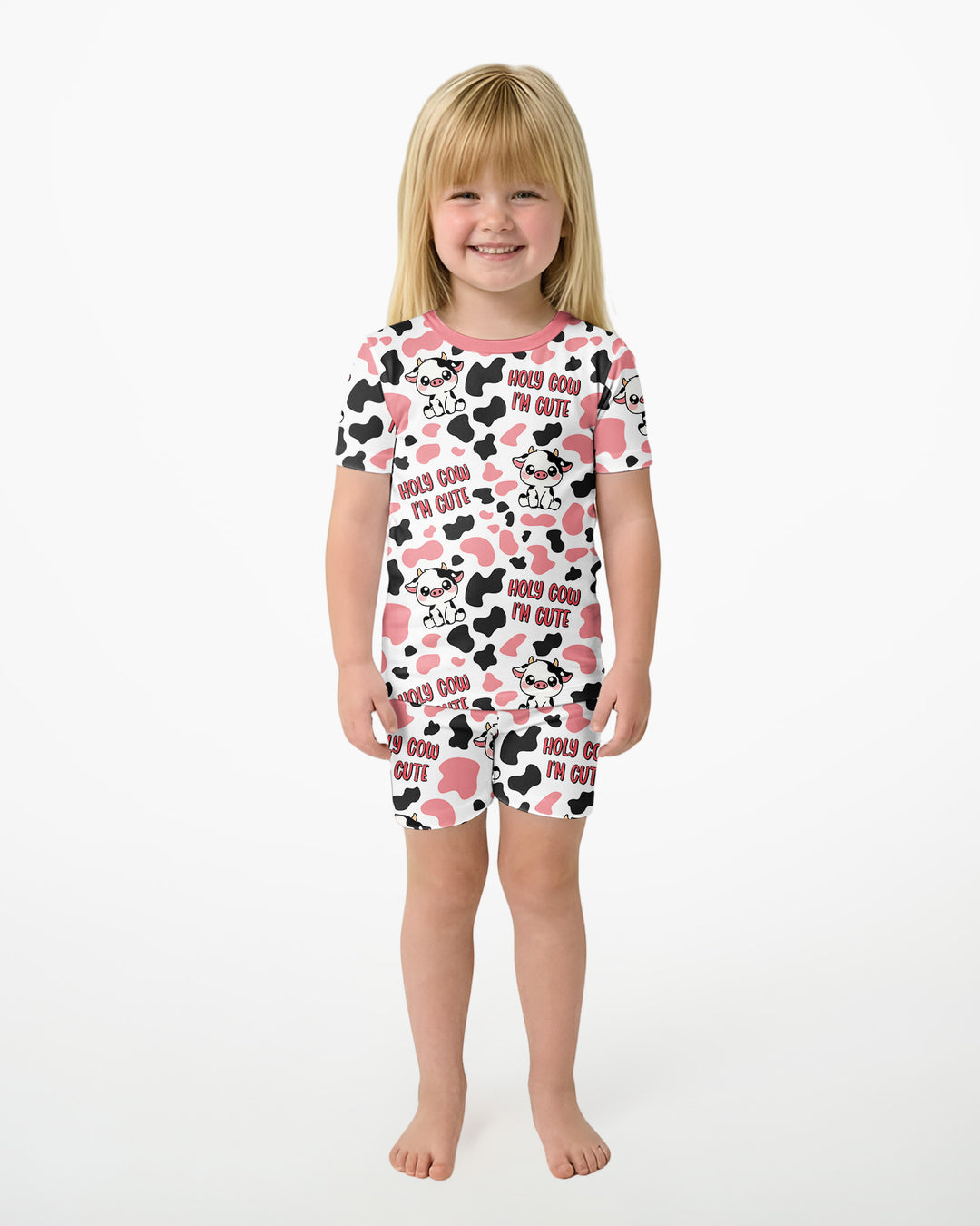 Holy Cow I'm Cute Bamboo Two Piece Short Sleeve Shorts Pajama Set