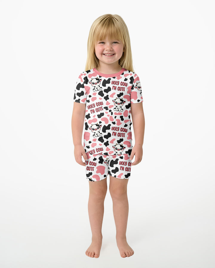 Holy Cow I'm Cute Bamboo Two Piece Short Sleeve Shorts Pajama Set