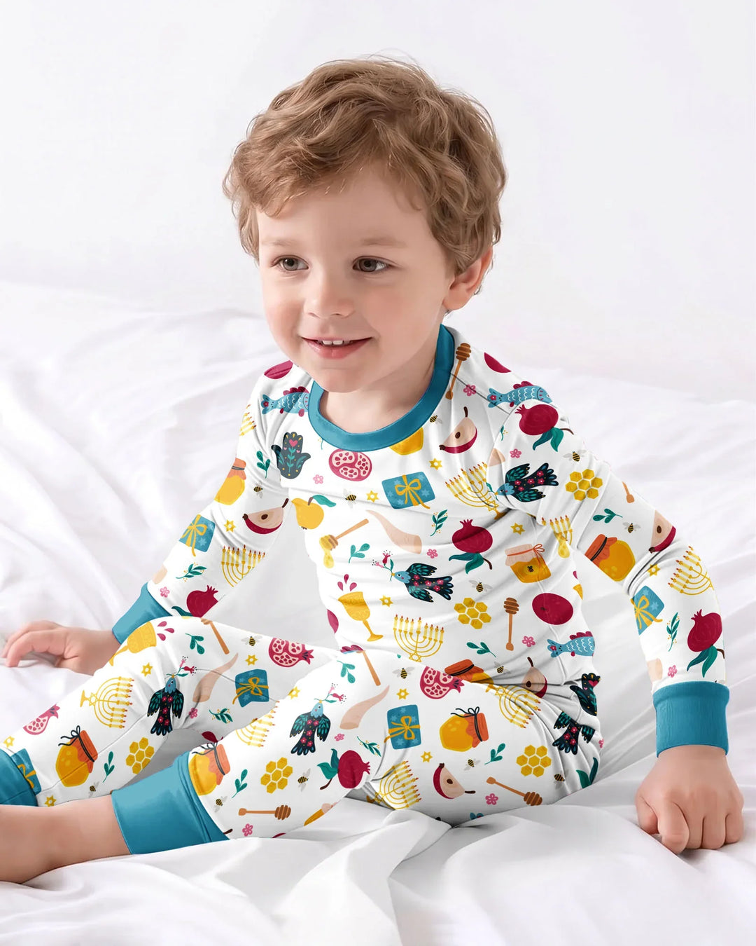 Shanah Tovah Party Bamboo Two Piece Long Sleeve Pajama Set