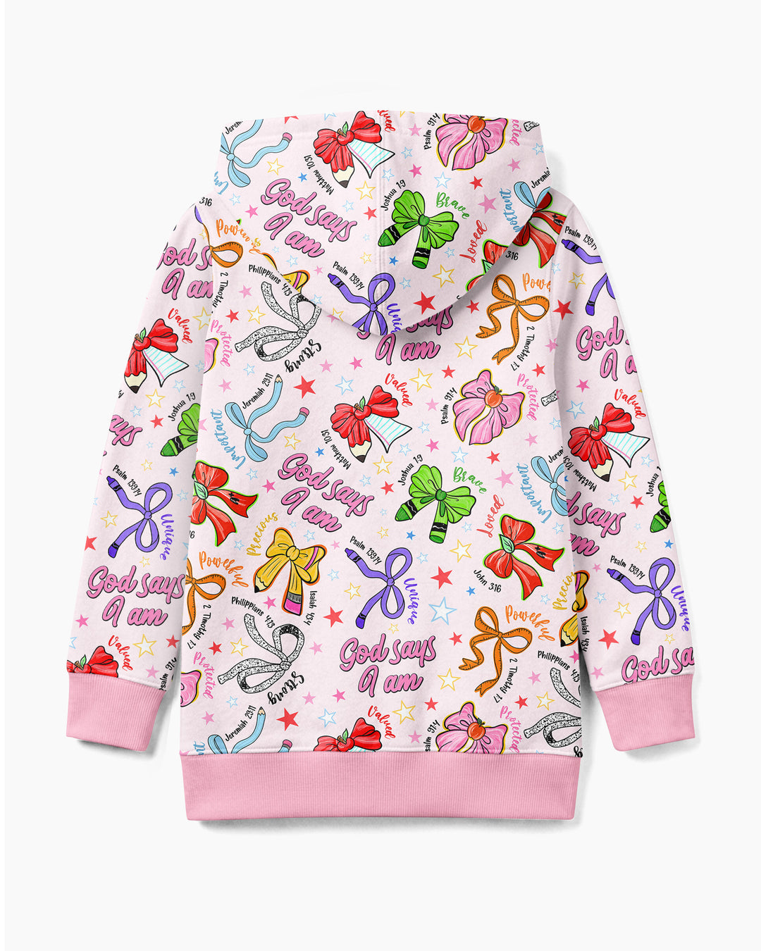 Pencil Bows God Says I Am Bamboo Zip Hoodie