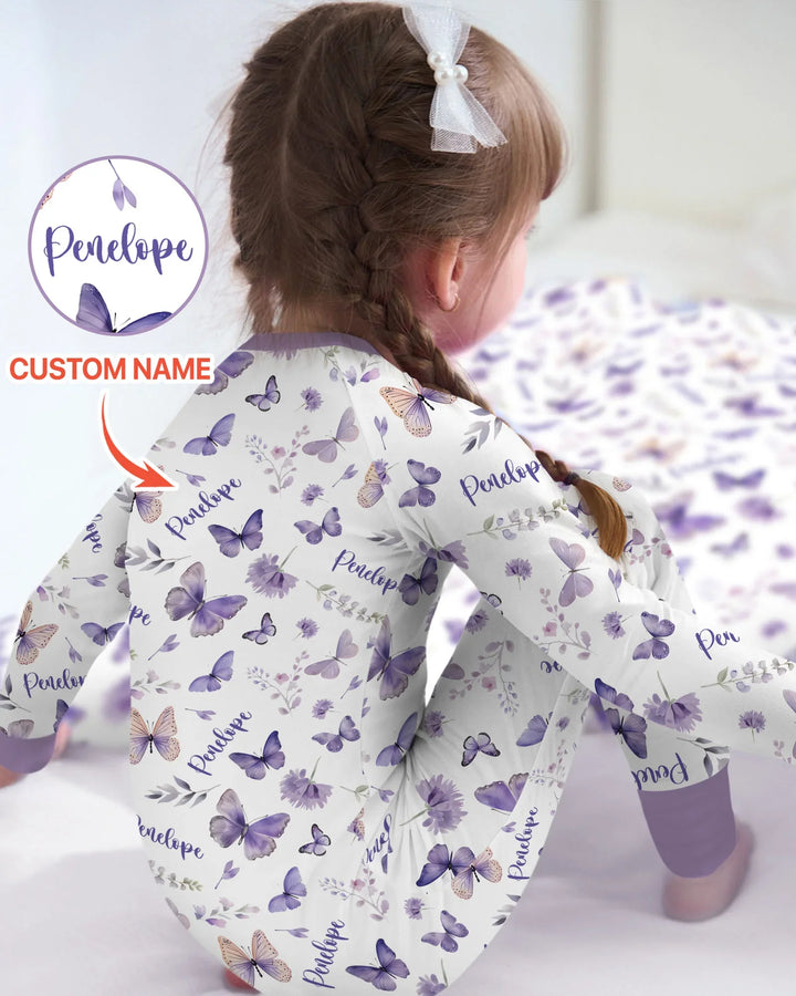 Custom Name Lilac Bloom Bamboo Convertible Zippy