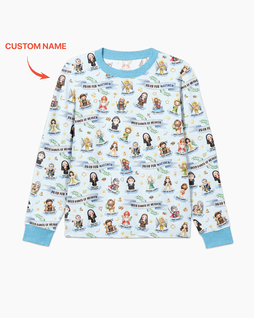 Holy Saints of Heaven Custom Name Bamboo Men's Pajama Set
