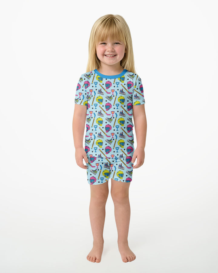 The Ice Hockey Princess Bamboo Two Piece Short Sleeve Shorts Pajama Set