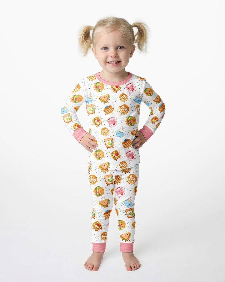 Breakfast Buddies Bamboo Two Piece Long Sleeve Pajama Set