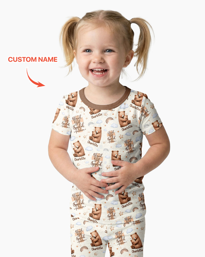 CUSTOM Template Bamboo Two Piece Short Sleeve Pyjamas Set