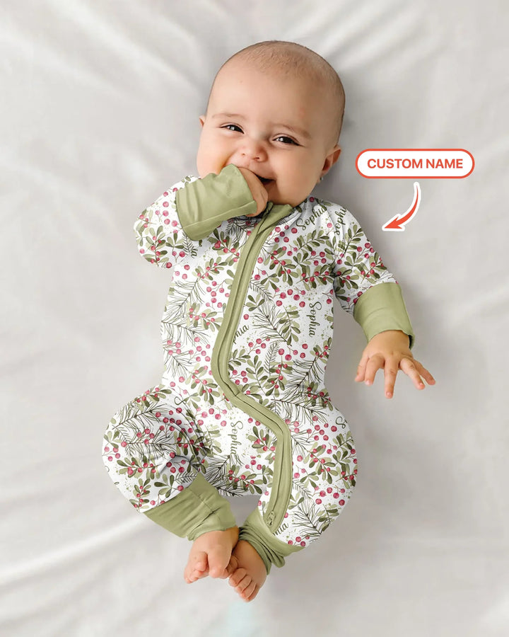 Custom Name Birth Month Flowers Bamboo Convertible Zippy