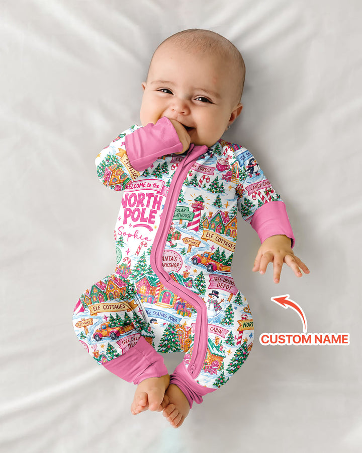 Welcome to North Pole Custom Name Bamboo Convertible Zippy