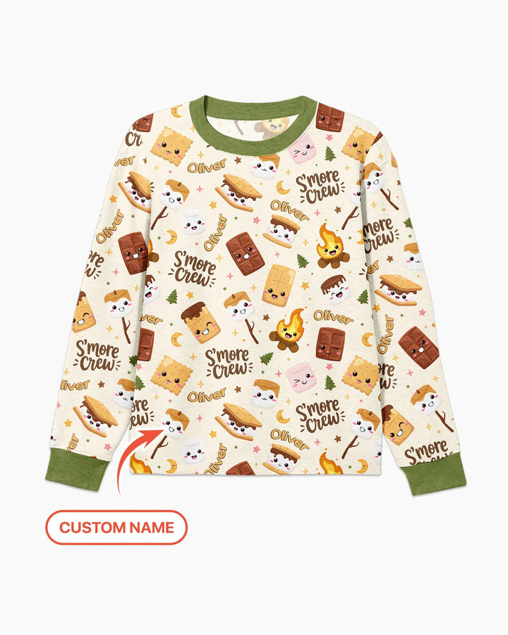 Custom Name Kawaii S'more Crew Family Matching Bamboo Men's Pajama Set