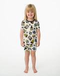 Halloween Face Bamboo Two Piece Short Sleeve Shorts Pyjamas Set