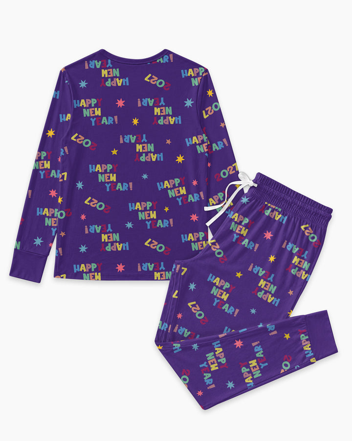 Retro Happy New Year 2027 Bamboo Women Pajama Set