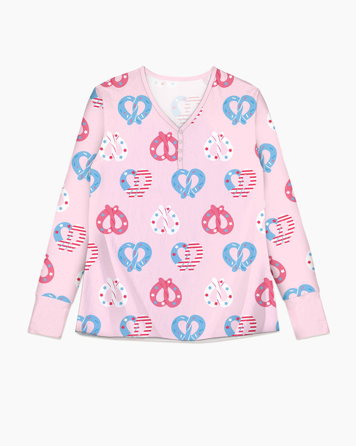 4th of July Pretzel  Bamboo Women Pajama Set